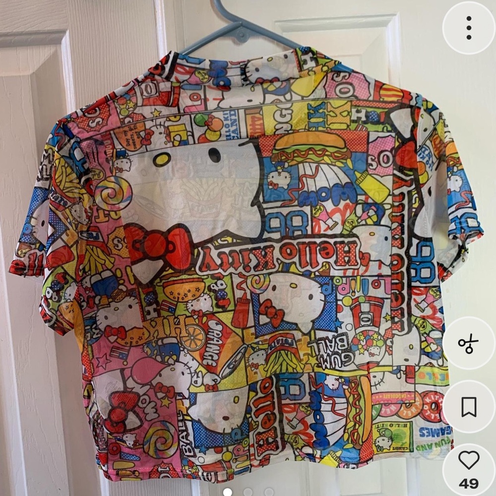 Sanrio Hello Kitty crop top mesh tshirt